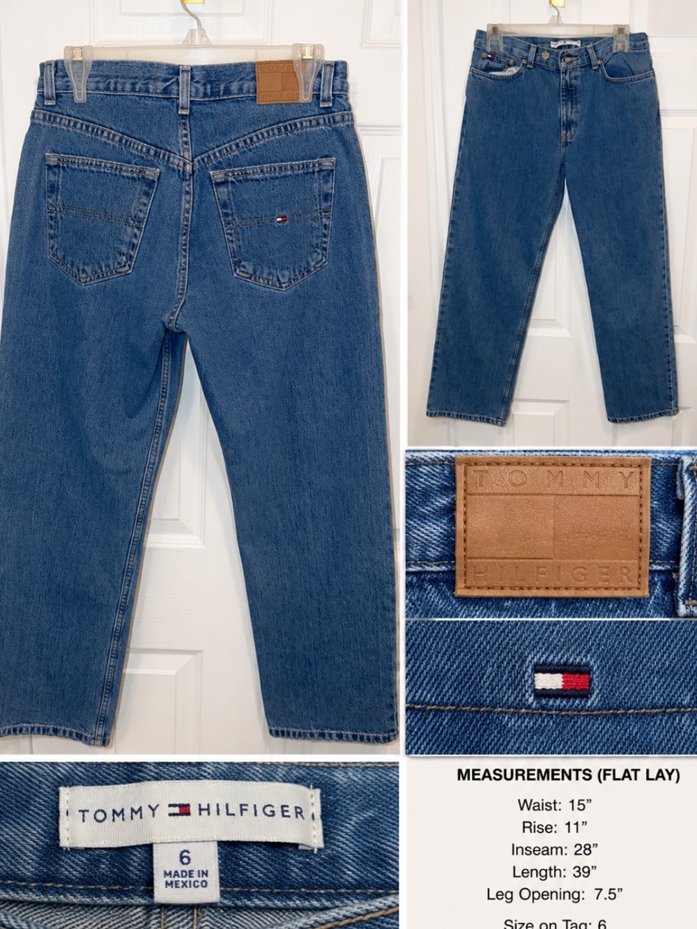 Vintage Rare Tommy Hilfiger Jeans 90s Medium Wash Denim Size 6 🇺🇸